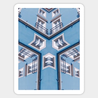 Kaleidoscopic image of facade of building in Lisbon, Portugal Sticker